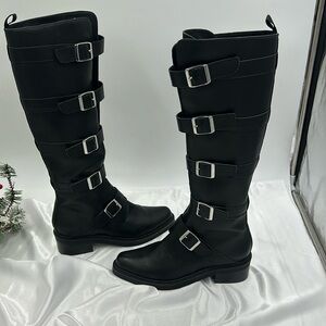 Free People Eclipse Intentionally Buckled Tall Moto Boots 10US